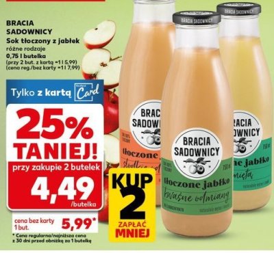 Sok t艂oczony jab艂ko i mi臋ta Bracia sadownicy promocja