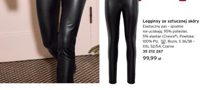 Legginsy ze sztucznej skóry czarne promocja w Tchibo