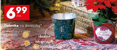 Osłonka na doniczkę metalowa  promocja w Biedronka