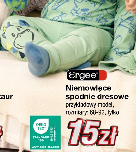 Spodnie dresowe niemowlęce 68-92 Ergee promocja