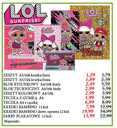 Kredki z nadrukiem lol surprise Bambino st.majewski promocja