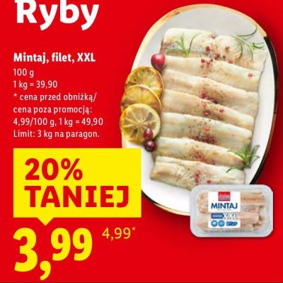 Mintaj filet XXL 100g Lidl promocja w Lidl