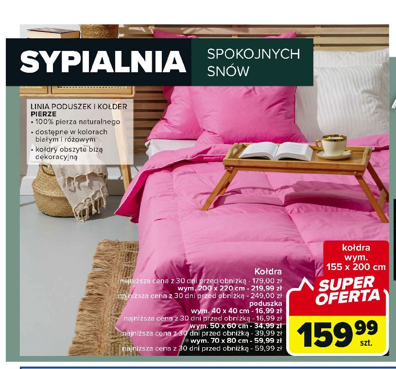 Poduszka na pierze 70 x 80 cm promocja