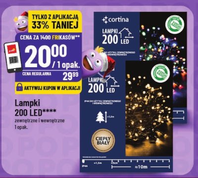 Lampki 200 LED zewnętrzne i wewnętrzne Cortina promocja w POLOmarket