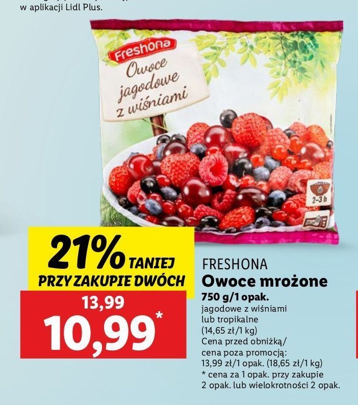 Owoce jagodowe z wiśniami Freshona promocja