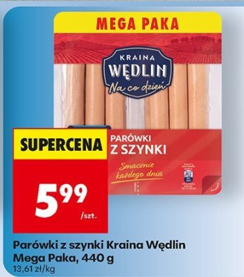 Parówki z szynki Mega Paka promocja w Biedronka