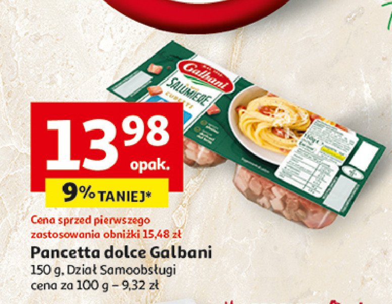 Boczek w kostce pancetta dolce Galbani promocja