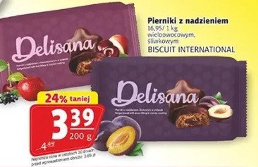 Pierniki z nadzieniem Delisana BISCUIT INTERNATIONAL promocja w Prim Market