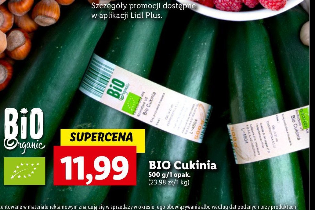 Cukinia bio Bio organic promocja w Lidl