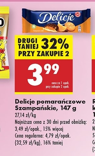 Ciastka z galaretką pomarańczową Delicje szampańskie promocja w Biedronka