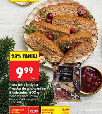 Pasztet z indyka Prosto do piekarnika 600 g promocja w Biedronka