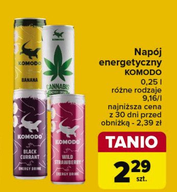 Napój wild strawberry Komodo energy drink promocja