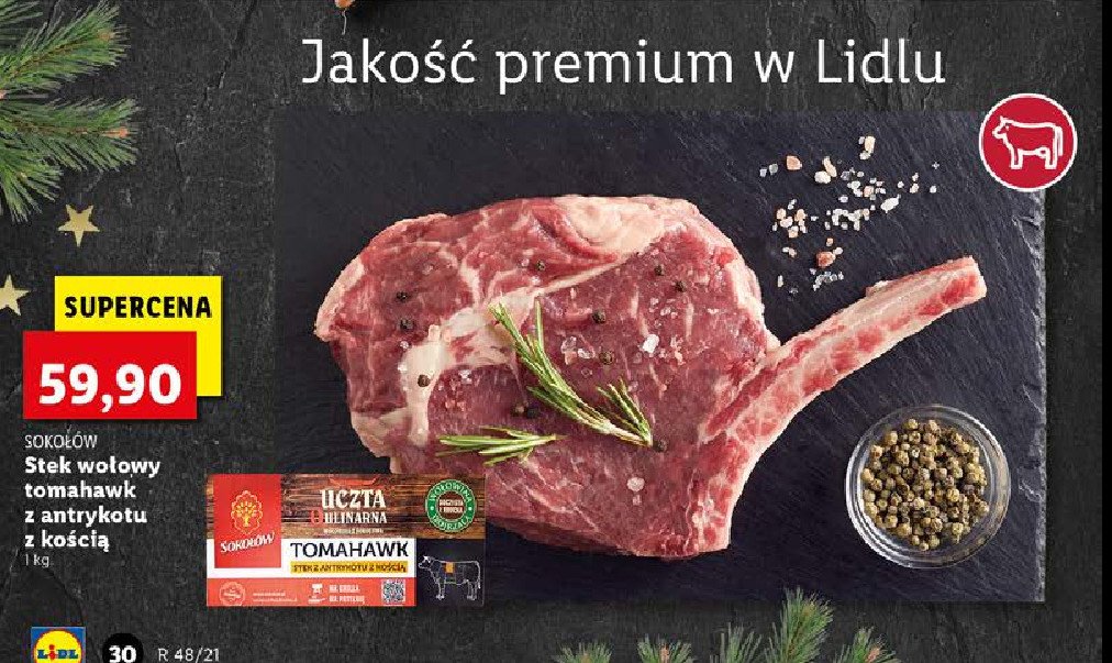 Stek z rostbefu tomahawk Soko艂贸w uczta qulinarna promocja