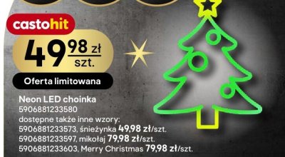 Neon LED choinka  promocja w Castorama