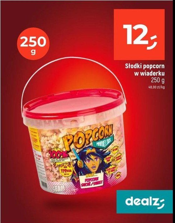 Popcorn słodki w wiaderku Trader joe's promocja