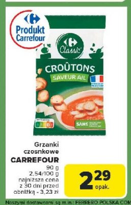 Grzanki czosnkowe Carrefour classic promocja