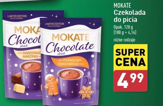 Napój czekoladowy marcepanowy Mokate promocja w Aldi