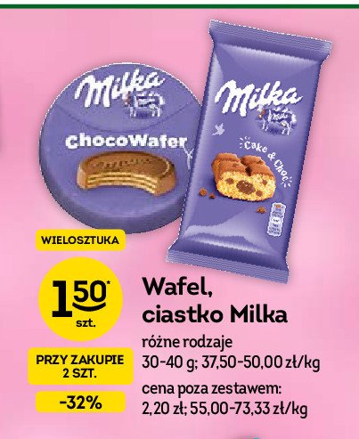 Ciastka z czekoladą Milka promocja