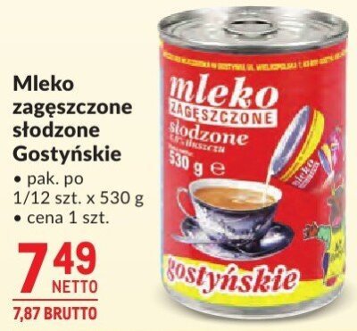 Mleko zagęszczone słodzone Gostyńskie promocja w Makro