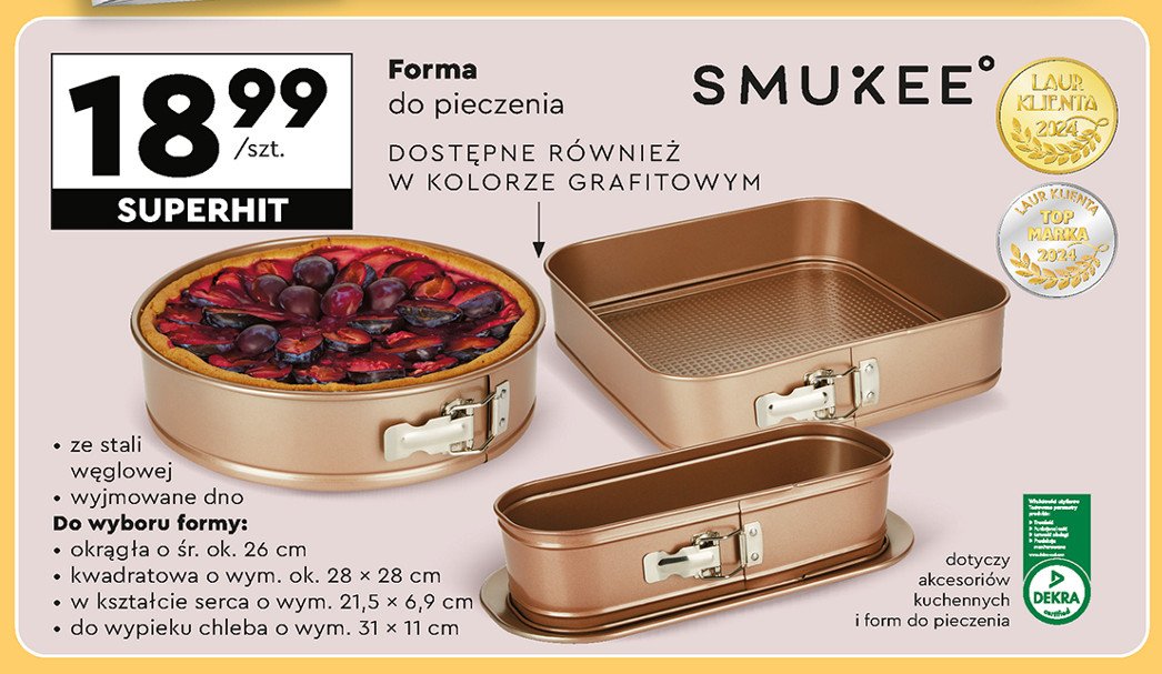 Forma kwadratowa do pieczenia ciasta Smukee kitchen promocja