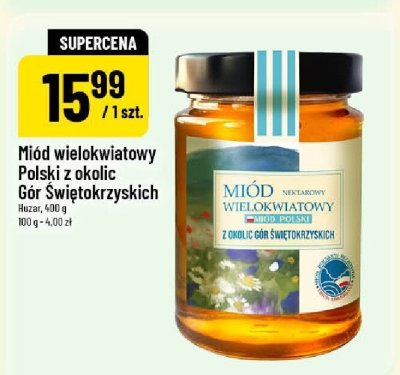 Miód wielokwiatowy Polski z okolic Gór Świętokrzyskich Huzar promocja w POLOmarket