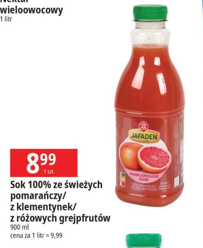 Sok z różowych grjpfrutów Wiodąca marka jafaden promocja