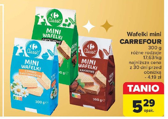 Wafelki śmietankowe Carrefour promocja w Carrefour Market