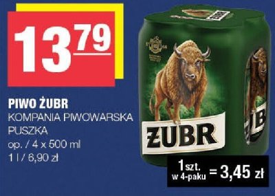 Piwo żubr kompania piwowarska puszka promocja w SPAR