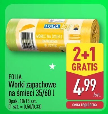 FOLIA Worki zapachowe na śmieci 35/60 l promocja w Aldi