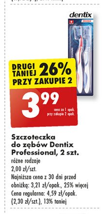 Szczoteczka do zębów średnia Dentix promocja w Biedronka