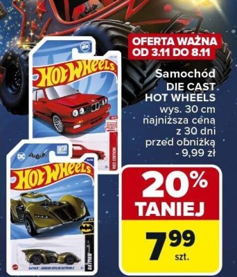 Samochód DIE CAST HOT WHEELS wys. 30 cm promocja w Carrefour