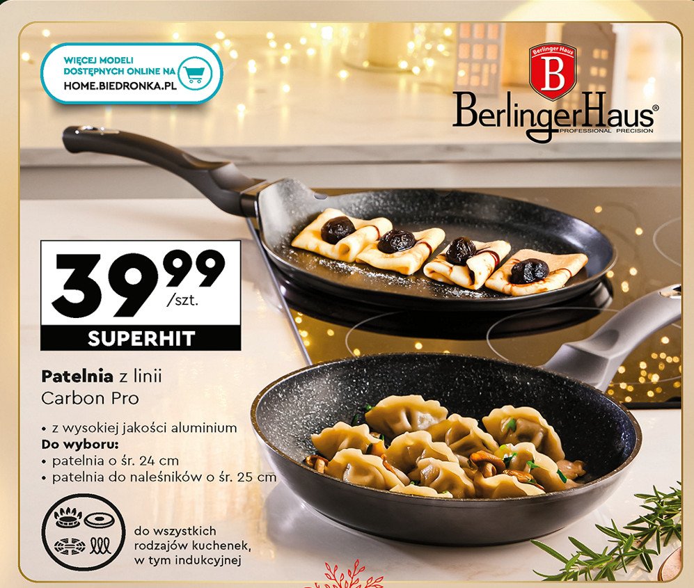 Patelnia do naleśników carbon 25 cm Berlinger haus promocja