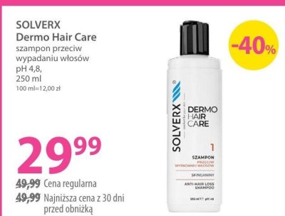 Szampon SOLVERX Dermo Hair Care pH 4.8, 250 ml promocja w Hebe