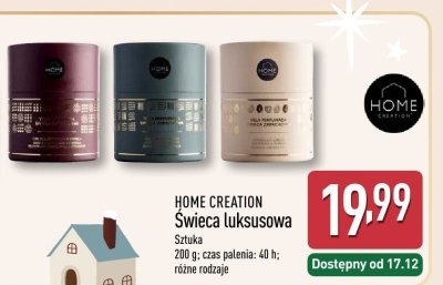 Świeca luksusowa HOME CREATION promocja w Aldi