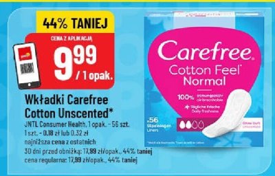 Wkładki Carefree Cotton Feel Normal promocja w POLOmarket