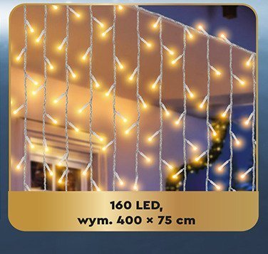 Kurtyna świetlna 160 LED promocja w Biedronka