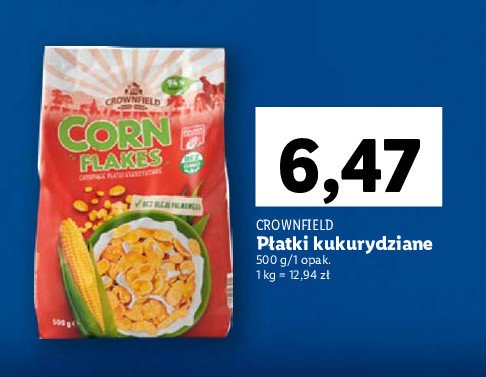 Płatki kukurydziane Crownfield corn flakes promocja