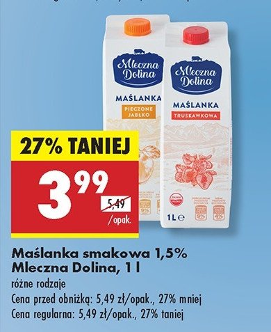 Maślanka pieczone jabłko Mleczna dolina promocja w Biedronka