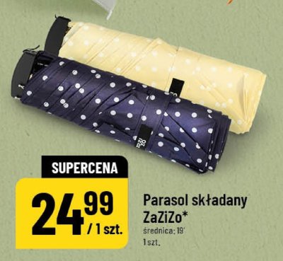 Parasol składany ZaZiZo beżowy w kropki promocja w POLOmarket