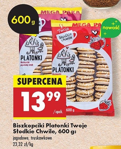 Ciastka platonki jagodowe Twoje słodkie chwile promocja w Biedronka