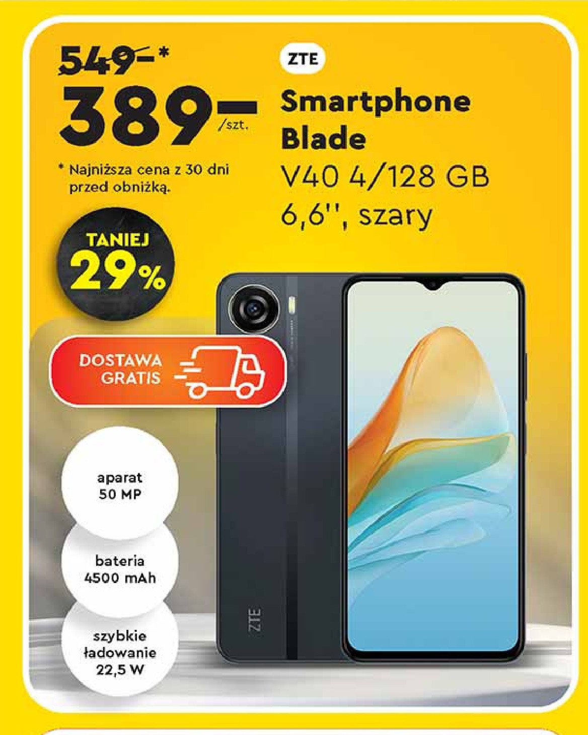 Smartfon v40 ZTE promocja