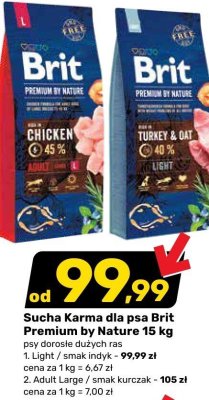 Sucha karma dla psa Brit Premium by Nature promocja w Bricomarche