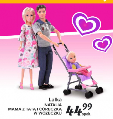 Lalka natalia w w贸zeczku z mam膮 i tat膮 Artyk promocja