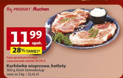 Karkówka wieprzowa, kotlety Dział Samoobsługi promocja w Auchan