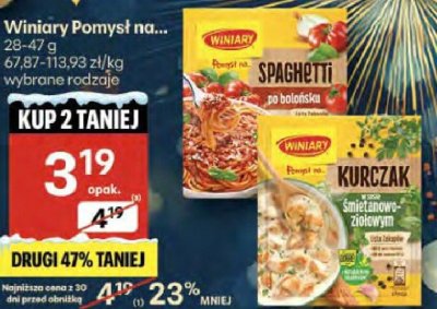 Winiery Pomysł na... Spaghetti po bolońsku / Kurczak Złocisty promocja w Delikatesy Centrum