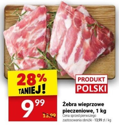 Żebra wieprzowe pieczenione, 1 kg promocja w Twój Market