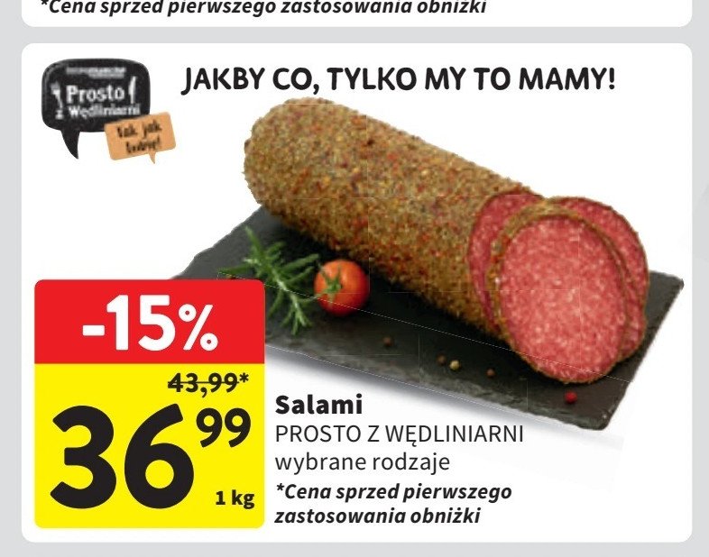 Salami z papryką Intermarche prosto z wędliniarni promocja w Intermarche