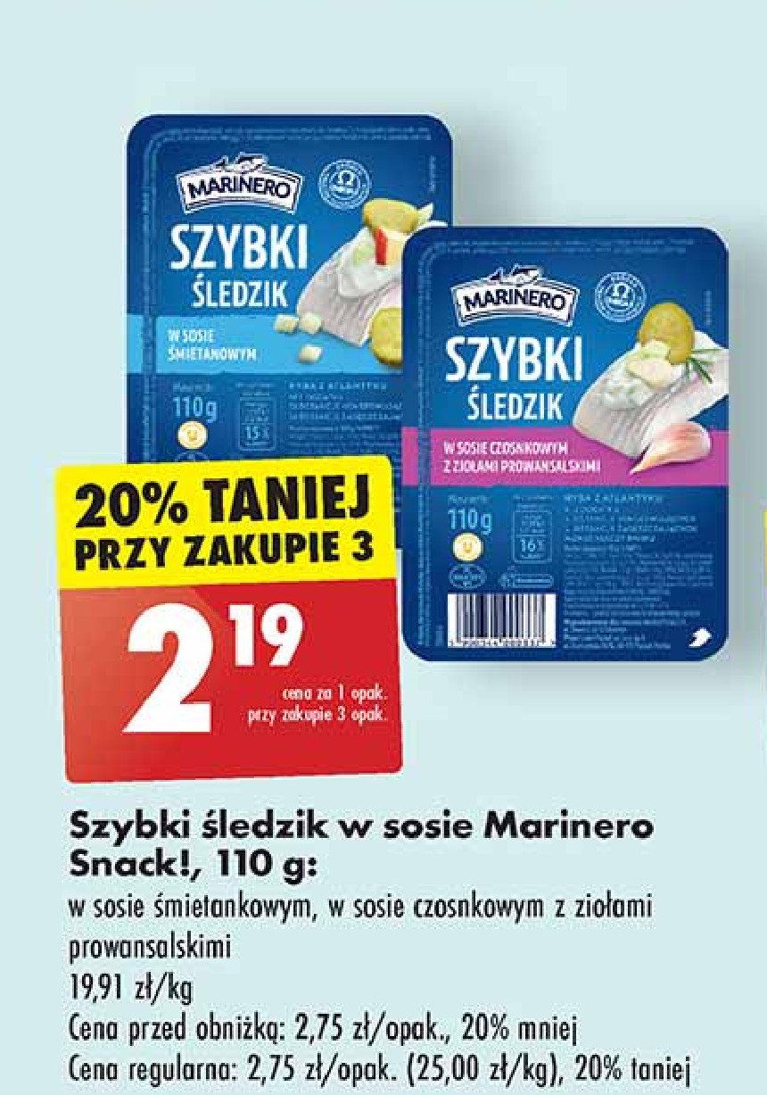 Śledź w sosie śmietanowym Marinero szybki śledzik promocja