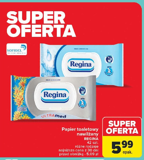 Papier toaletowy nawilżany ultra med Regina promocja