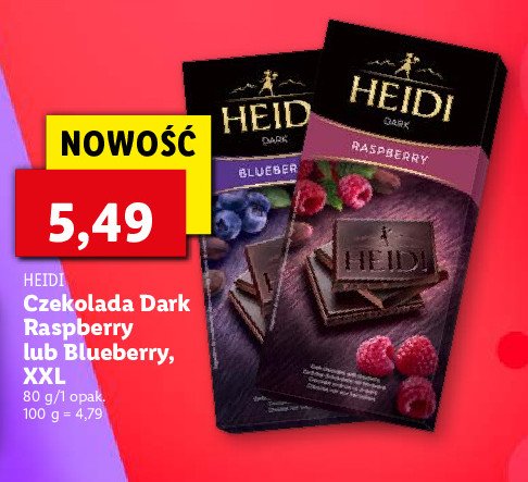 Czekolada gorzka z malinami Heidi promocja